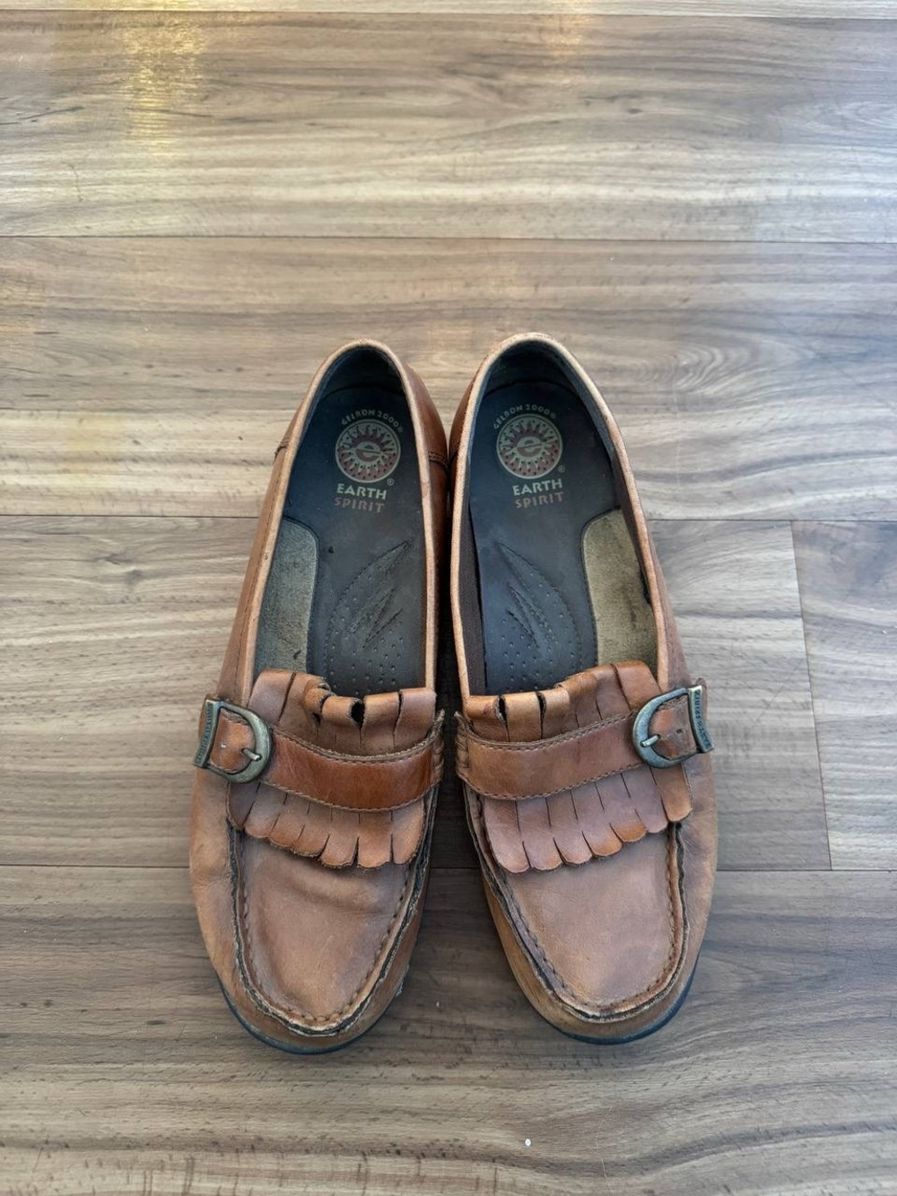 Vintage Leather Moccasin Loafers Brown US 8.5